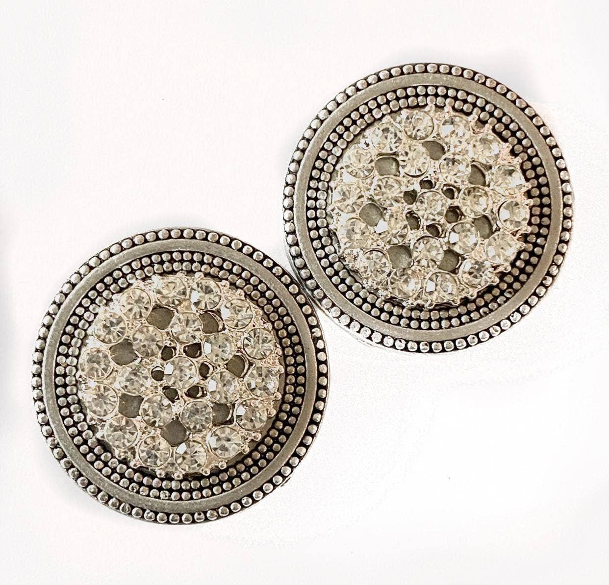 Antique Clear Rhinestone Cluster Pin Set - Sugar River Shoppe