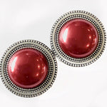 Pearl Ruby Red Low Dome Magnet Button Pin Set - Sugar River Shoppe