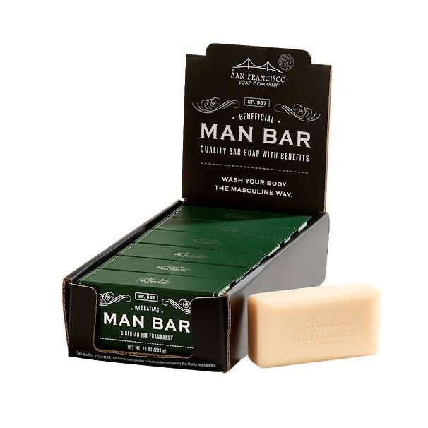 Man Bar Collection — 10 oz Bar Soap, Natural Hydrating Care - San Francisco Soap / Man Bar Soap - 722030732170 - Sugar River Shoppe - 