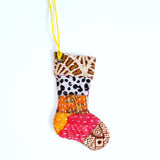 Recycled Sari Stocking Ornament - Eclectic Woodchuck - 111111112107 - Sugar River Shoppe - 