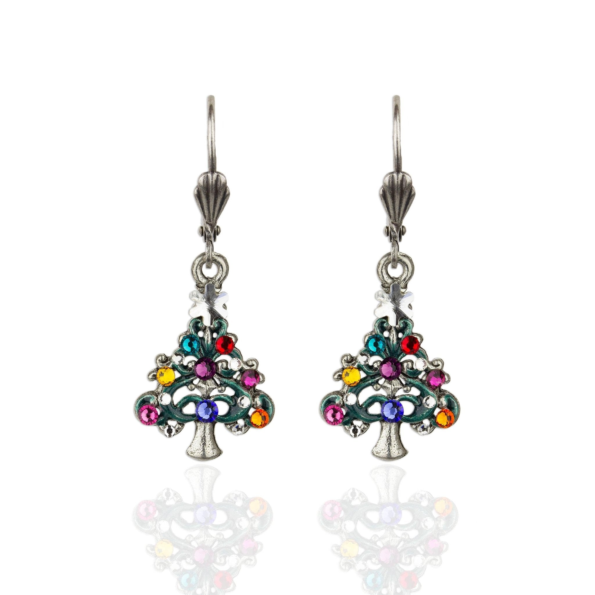Tinselle Crystal Christmas Tree Earrings: Leverback - Anne Koplik Designs, Inc. - 5496887 - Sugar River Shoppe - 