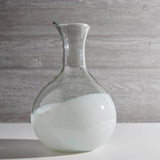 Handblown Glass Carafe - White Base - Sugar River Shoppe